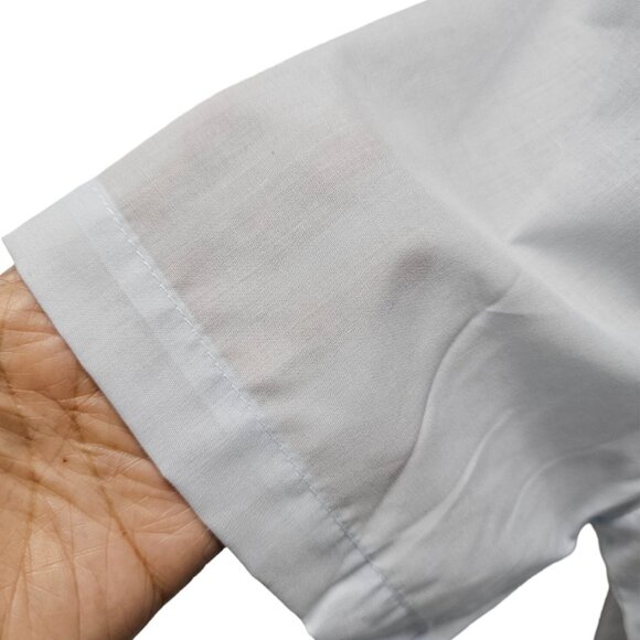 70s Carole floral lace trimmed light blue button down shirt . small . made in US - Picture 6 of 8